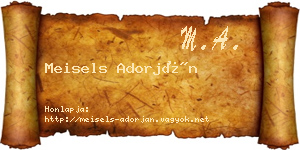 Meisels Adorján névjegykártya